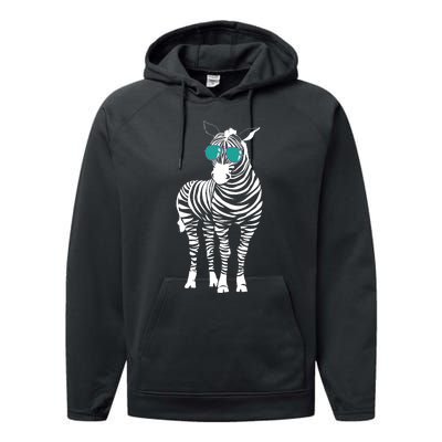 Cool Sunglasses Zebra Zookeeper Wildlife Animal Lover Performance Fleece Hoodie