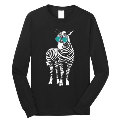 Cool Sunglasses Zebra Zookeeper Wildlife Animal Lover Long Sleeve Shirt