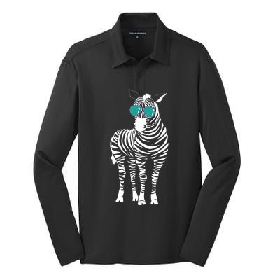 Cool Sunglasses Zebra Zookeeper Wildlife Animal Lover Silk Touch Performance Long Sleeve Polo