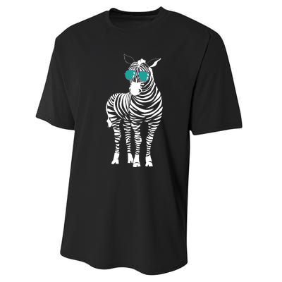 Cool Sunglasses Zebra Zookeeper Wildlife Animal Lover Performance Sprint T-Shirt