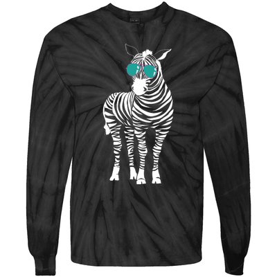 Cool Sunglasses Zebra Zookeeper Wildlife Animal Lover Tie-Dye Long Sleeve Shirt