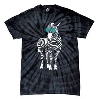 Cool Sunglasses Zebra Zookeeper Wildlife Animal Lover Tie-Dye T-Shirt