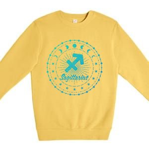 Celestial Sagittarius Zodiac Symbol Gift Premium Crewneck Sweatshirt