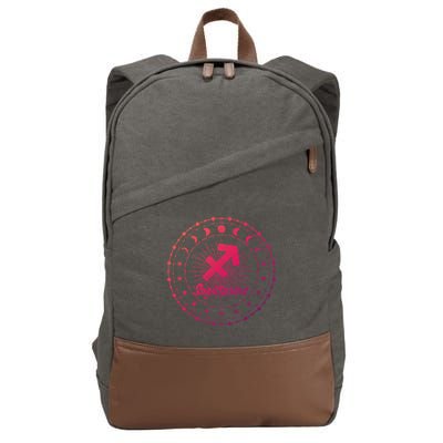 Celestial Sagittarius Zodiac Symbol Gift Cotton Canvas Backpack
