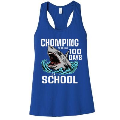 Chomping Through 100 Days Of School Shark Women's Racerback Tank