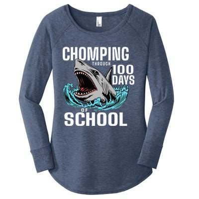 Chomping Through 100 Days Of School Shark Women's Perfect Tri Tunic Long Sleeve Shirt