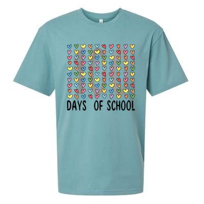 Cute Teacher 100 Days Of School Hearts Sueded Cloud Jersey T-Shirt