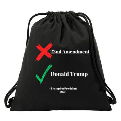 Cancel The 22nd Amendment Support Trump For President 2028 Drawstring Bag