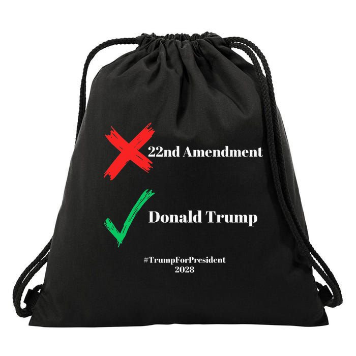 Cancel The 22nd Amendment Support Trump For President 2028 Drawstring Bag