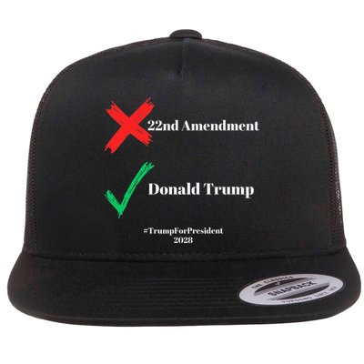 Cancel The 22nd Amendment Support Trump For President 2028 Flatbill Hat