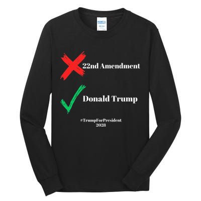 Cancel The 22nd Amendment Support Trump For President 2028 Tall Long Sleeve T-Shirt