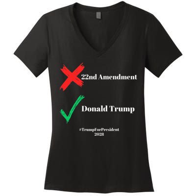 Cancel The 22nd Amendment Support Trump For President 2028 Women's V-Neck T-Shirt