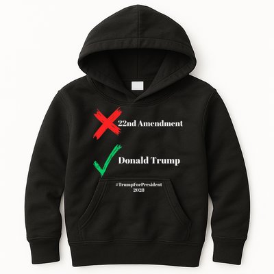 Cancel The 22nd Amendment Support Trump For President 2028 Kids Hoodie