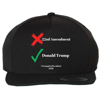 Cancel The 22nd Amendment Support Trump For President 2028 Wool Snapback Cap