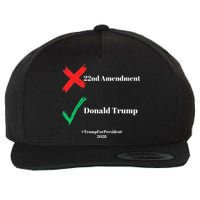Cancel The 22nd Amendment Support Trump For President 2028 Wool Snapback Cap