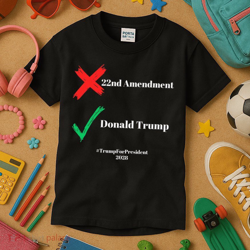 Cancel The 22nd Amendment Support Trump For President 2028 Kids T-Shirt