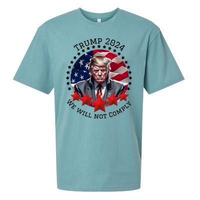 Cool Trump 2024 We Will Not Comply Sueded Cloud Jersey T-Shirt