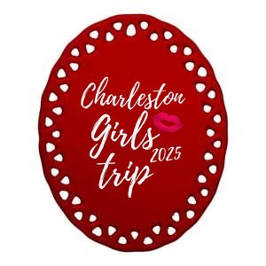 Charleston Trip 2025 Bachelorette Vacation Matching Ceramic Oval Ornament