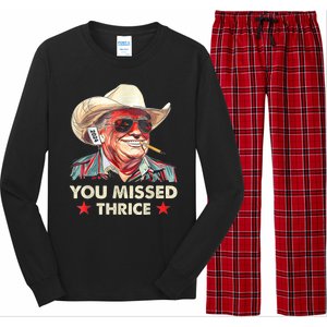 Cowboy Trump 2024 Us Flag Long Sleeve Pajama Set