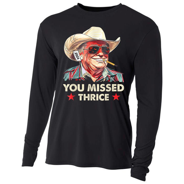 Cowboy Trump 2024 Us Flag Cooling Performance Long Sleeve Crew