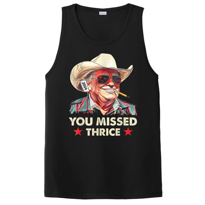 Cowboy Trump 2024 Us Flag PosiCharge Competitor Tank