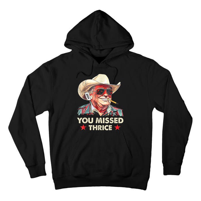 Cowboy Trump 2024 Us Flag Tall Hoodie