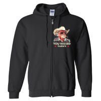 Cowboy Trump 2024 Us Flag Full Zip Hoodie