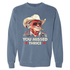 Cowboy Trump 2024 Us Flag Garment-Dyed Sweatshirt