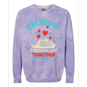 Cruising Trip 2024 Family Anniversary Trip Couples Matching Colorblast Crewneck Sweatshirt