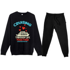 Cruising Trip 2024 Family Anniversary Trip Couples Matching Premium Crewneck Sweatsuit Set