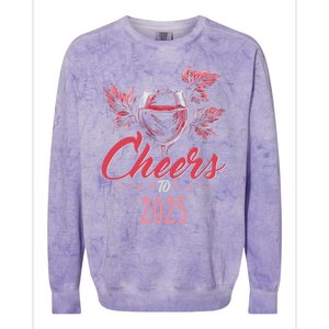 Cheers To 2025 Happy New Year Party New Years Eve Gift Colorblast Crewneck Sweatshirt