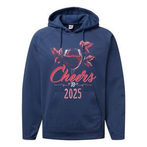 Cheers To 2025 Happy New Year Party New Years Eve Gift Performance Fleece Hoodie