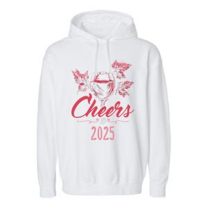 Cheers To 2025 Happy New Year Party New Years Eve Gift Garment-Dyed Fleece Hoodie