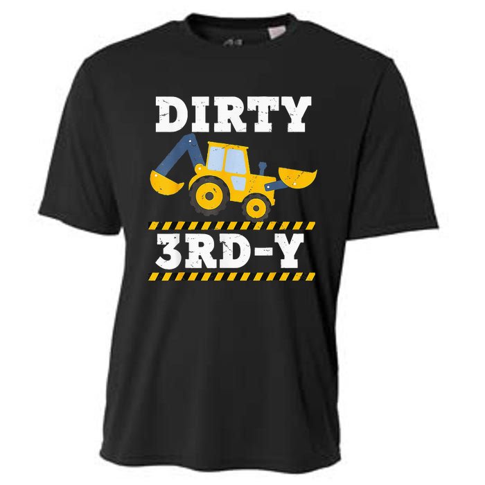 Construction Truck 3rd Birthday Excavator 3 Digger Cooling Performance Crew T-Shirt