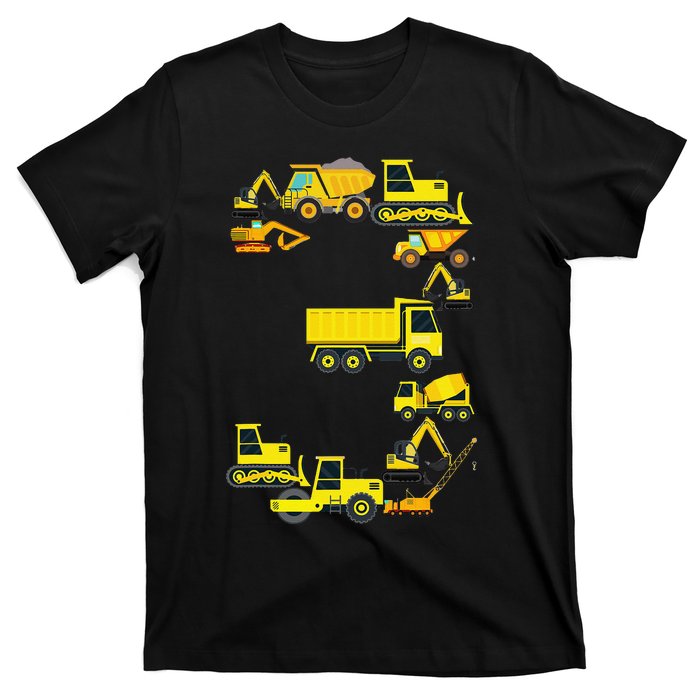 Construction Truck 3rd Birthday 3 Year Old Outfit T-Shirt