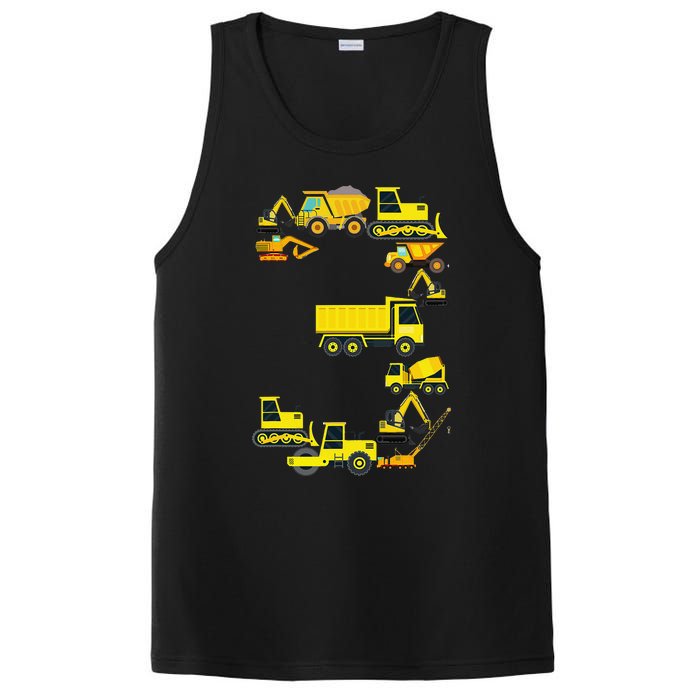 Construction Truck 3rd Birthday 3 Year Old Outfit PosiCharge Competitor Tank