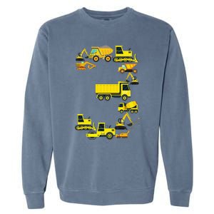 Construction Truck 3rd Birthday 3 Year Old Outfit Garment-Dyed Sweatshirt