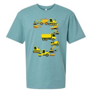 Construction Truck 3rd Birthday 3 Year Old Outfit Sueded Cloud Jersey T-Shirt