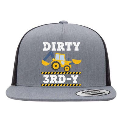 Construction Truck 3rd Birthday Excavator 3 Digger Flat Bill Trucker Hat