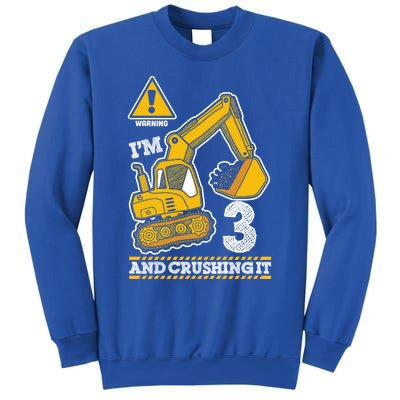 Construction Truck 3rd Birthday 3 Years Old Digger Builder Cute Gift Sweatshirt