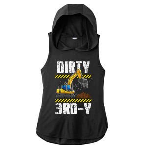 Construction Truck 3rd Birthday Excavator 3 Digger Ladies PosiCharge Tri-Blend Wicking Draft Hoodie Tank