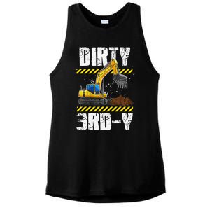 Construction Truck 3rd Birthday Excavator 3 Digger Ladies PosiCharge Tri-Blend Wicking Tank