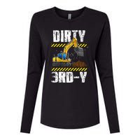 Construction Truck 3rd Birthday Excavator 3 Digger Womens Cotton Relaxed Long Sleeve T-Shirt