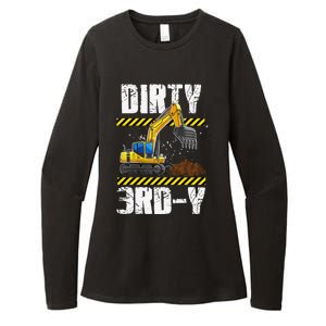 Construction Truck 3rd Birthday Excavator 3 Digger Womens CVC Long Sleeve Shirt