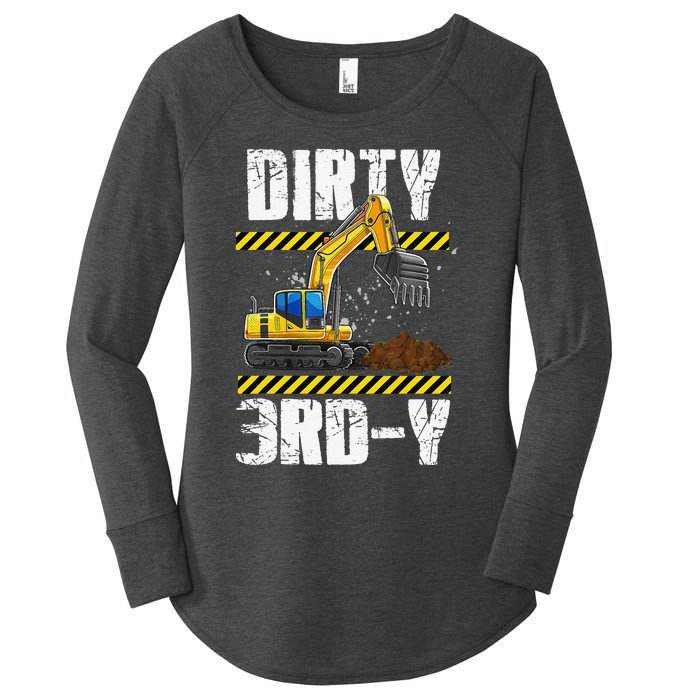 Construction Truck 3rd Birthday Excavator 3 Digger Women's Perfect Tri Tunic Long Sleeve Shirt