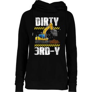 Construction Truck 3rd Birthday Excavator 3 Digger Womens Funnel Neck Pullover Hood