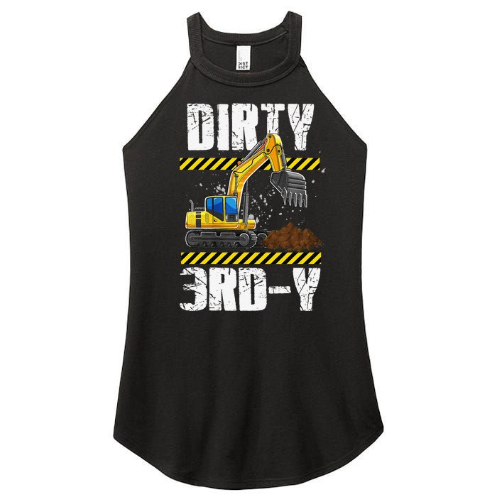 Construction Truck 3rd Birthday Excavator 3 Digger Women's Perfect Tri Rocker Tank