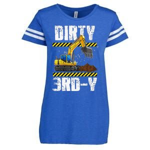 Construction Truck 3rd Birthday Excavator 3 Digger Enza Ladies Jersey Football T-Shirt