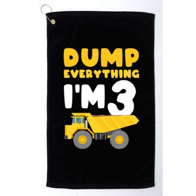 Construction Truck 3rd Birthday Excavator 3 year old Platinum Collection Golf Towel