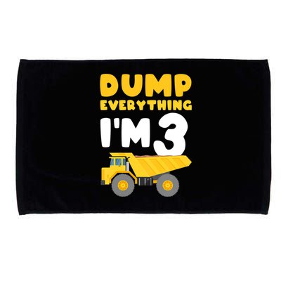 Construction Truck 3rd Birthday Excavator 3 year old Microfiber Hand Towel